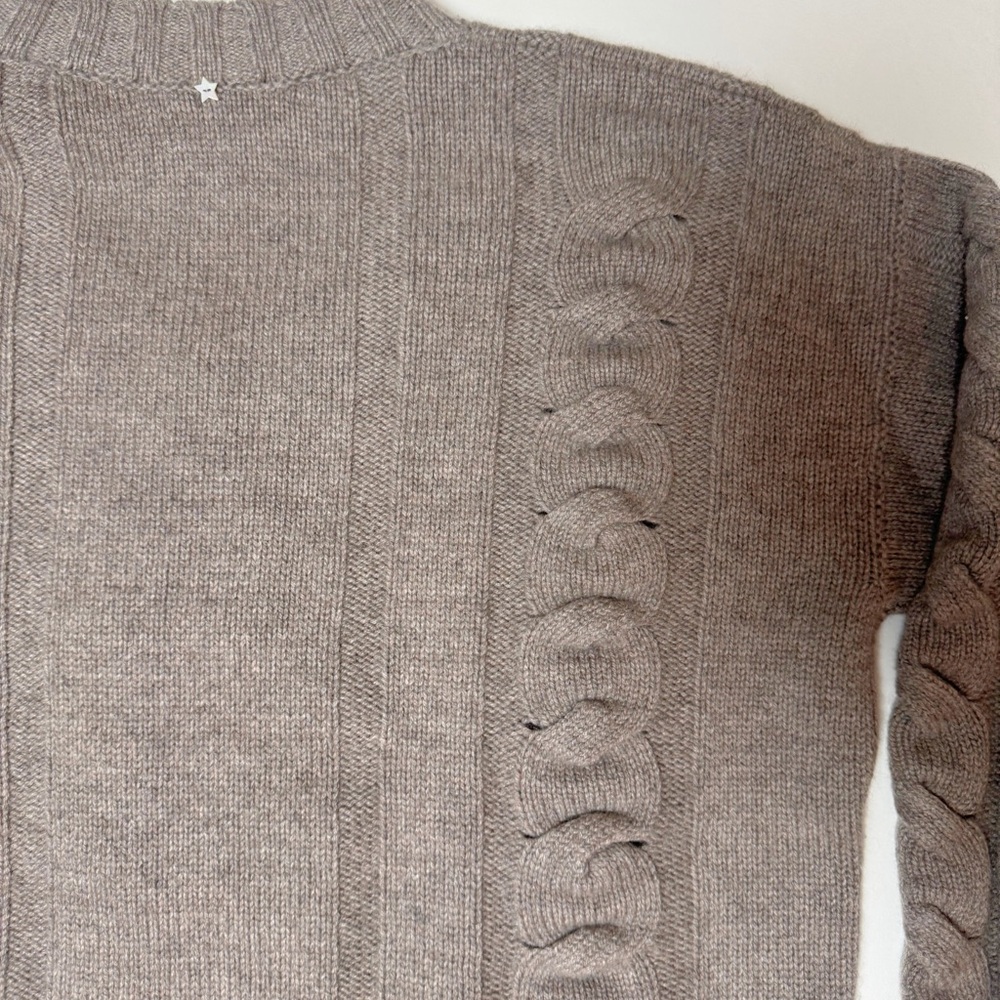Lorena Antoniazzi | Cable Knit V-Neck Sweater | Taupe | 38 | NWOT - Picture 10 of 12